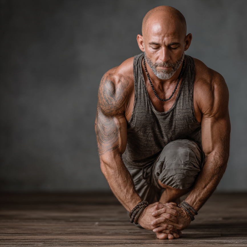 Чоловік виконує силові вправи